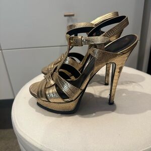 YSL gold heels